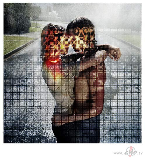 Lietus
Debess satumsa,
Lielas lietus l�ses kr�t.
Un �aubu nav,
Ka ...