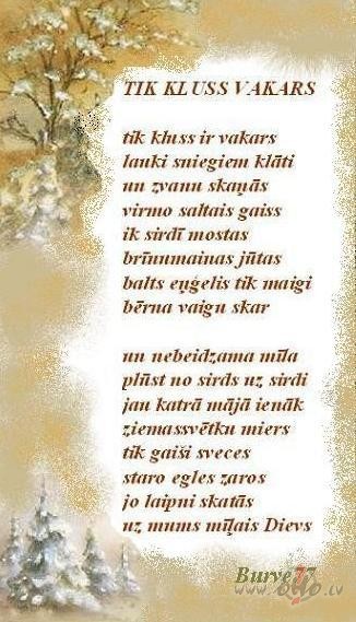 Lai&nbsp;laime ien�k katr� m�j� ! Visiem priec�gus Ziemassv�tkus!