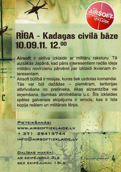 Airsofts Kadag o sestdien 12:00