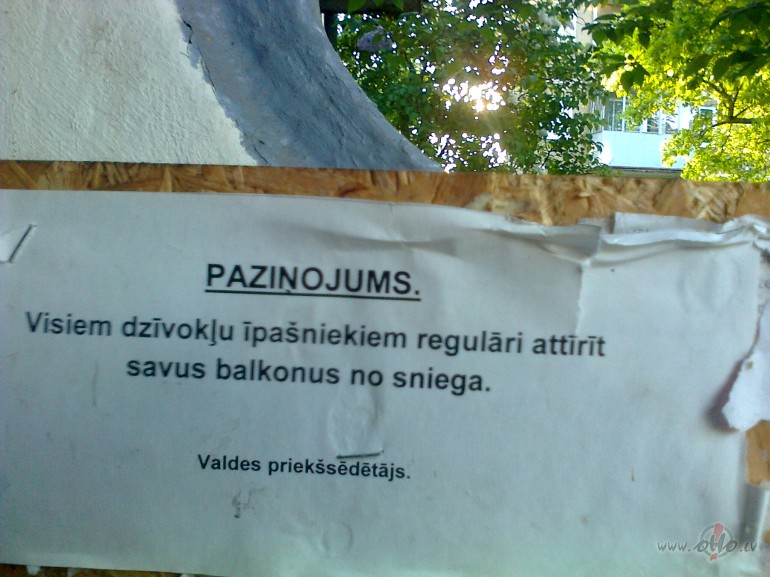 Novaaciet sniegu... :DDD